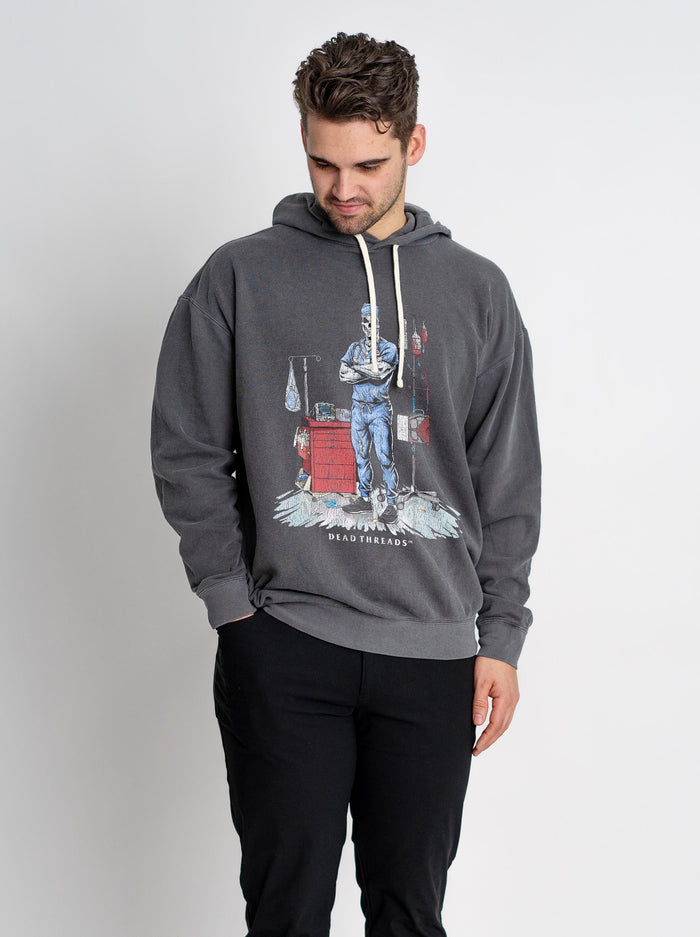 DEADSIDE NURSE (MALE) - BLUE SCRUBS LIGHTWEIGHT HOODIE – Lightweight – Dead Threads Apparel