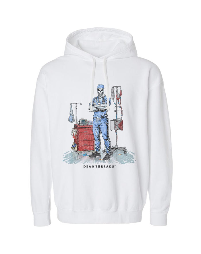 DEADSIDE NURSE (MALE) - BLUE SCRUBS LIGHTWEIGHT HOODIE – Lightweight – Dead Threads Apparel