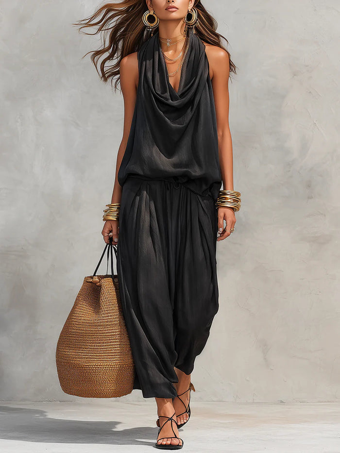 Demi | Draped Halter Two-Piece Set