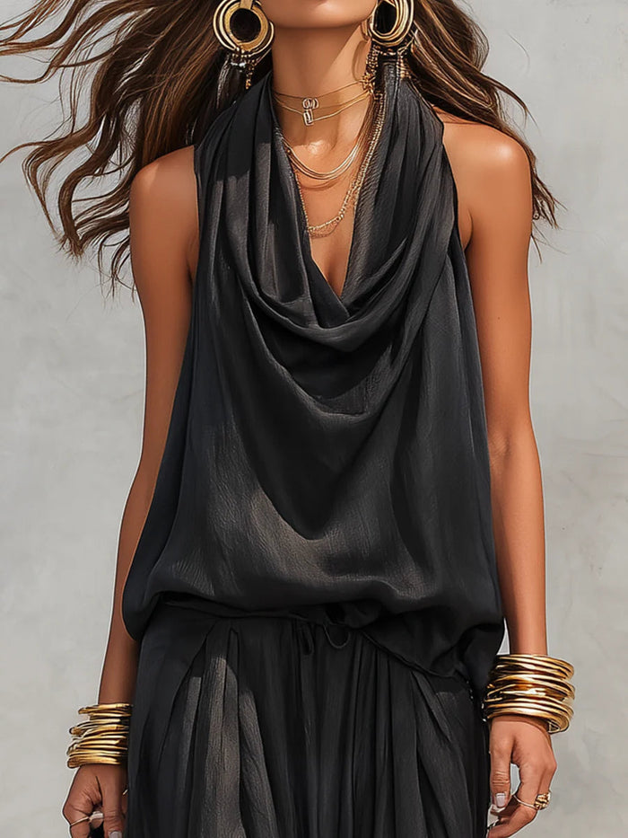 Demi | Draped Halter Two-Piece Set