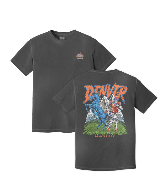 DENVER FOOTBALL v2 - “3 SKULL” PREMIUM T - SHIRT – T-Shirt – Dead Threads Apparel