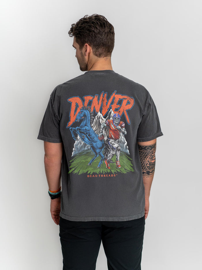DENVER FOOTBALL v2 - “3 SKULL” PREMIUM T - SHIRT – T-Shirt – Dead Threads Apparel