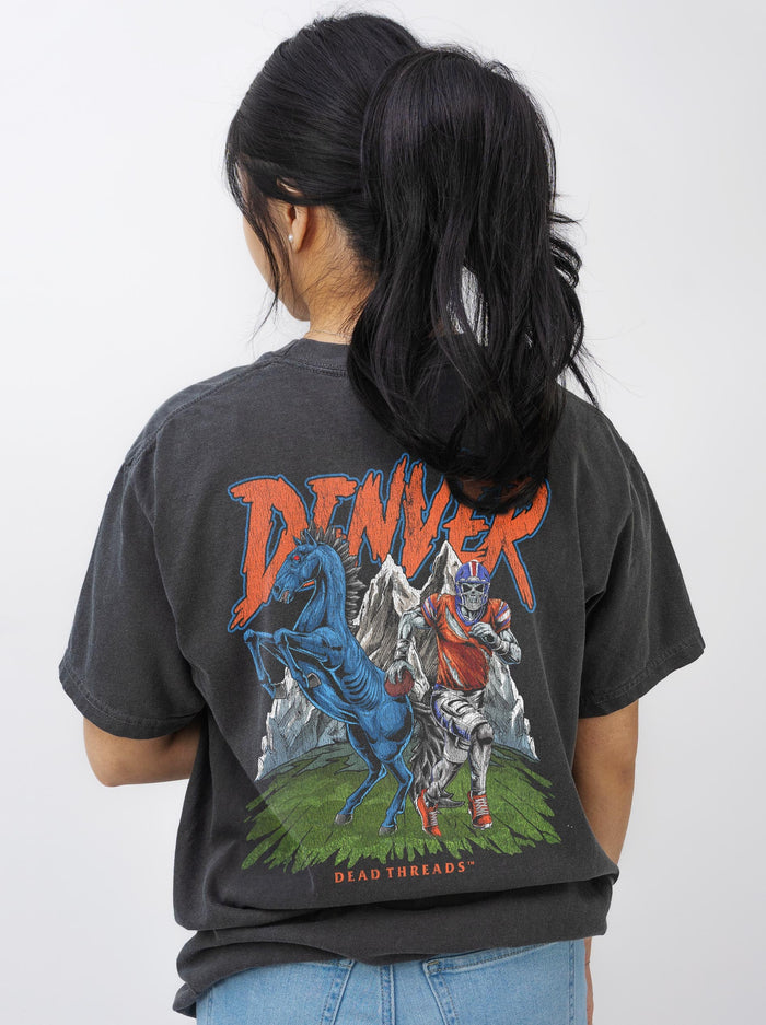 DENVER FOOTBALL v2 - “3 SKULL” PREMIUM T - SHIRT – T-Shirt – Dead Threads Apparel