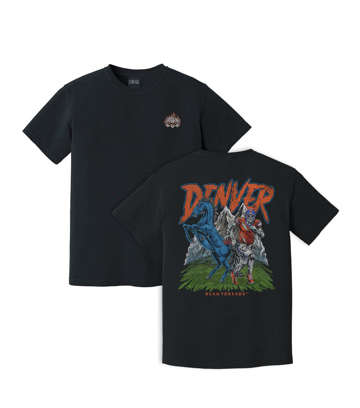 DENVER FOOTBALL v2 - “3 SKULL” PREMIUM T - SHIRT – T-Shirt – Dead Threads Apparel