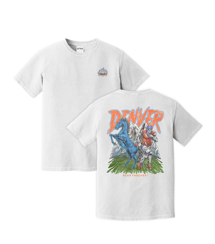 DENVER FOOTBALL v2 - “3 SKULL” PREMIUM T - SHIRT – T-Shirt – Dead Threads Apparel