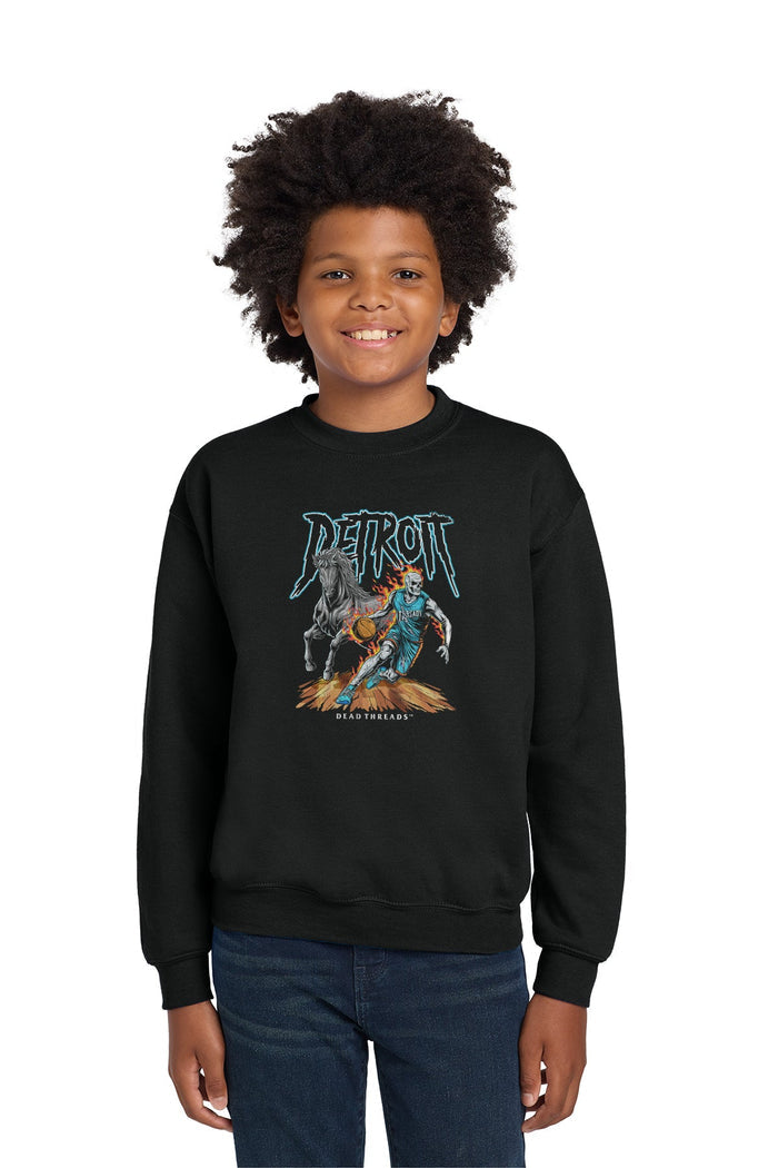 DETROIT BASKETBALL v2 KIDS CREWNECK SWEATSHIRT – Kids clothes – Dead Threads Apparel