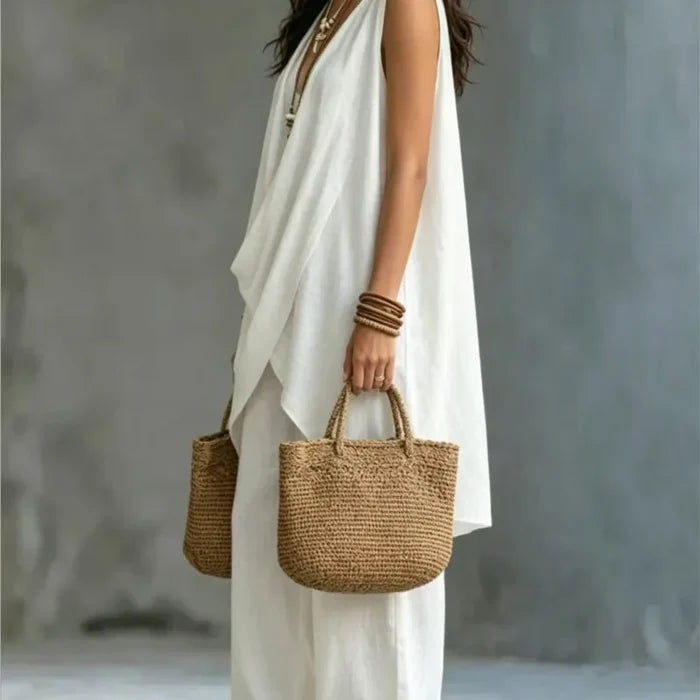 Elara | Linen V-Neck Wide-Leg Two-Piece Set