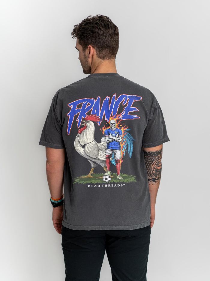 FRANCE SOCCER - “3 SKULL” PREMIUM T - SHIRT – T-Shirt – Dead Threads Apparel