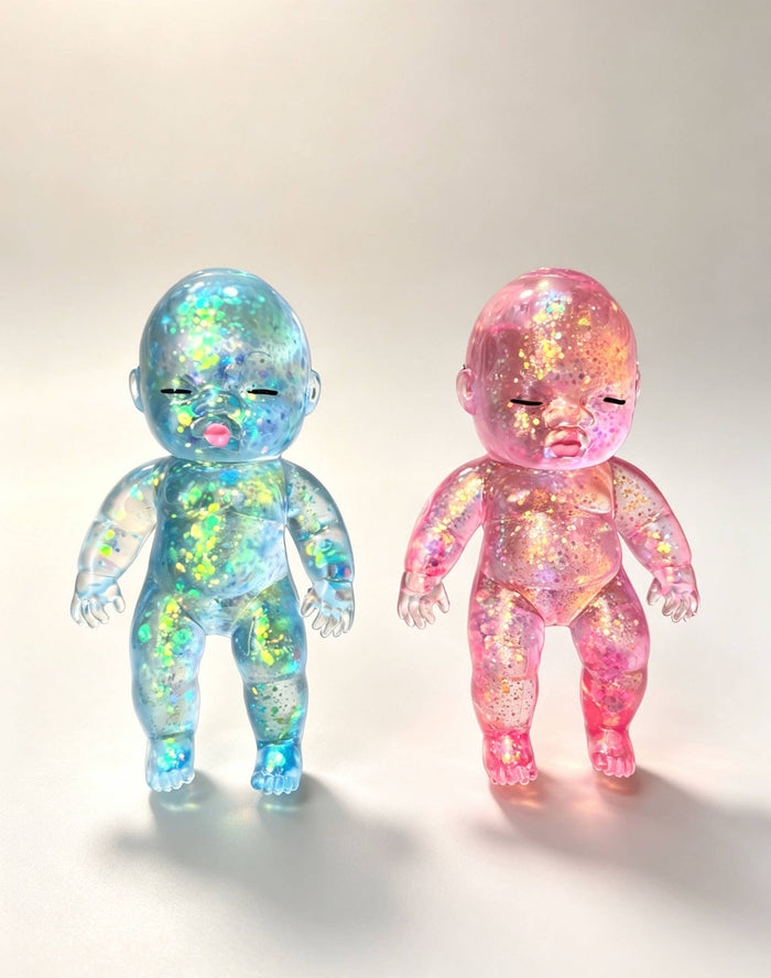 Glitter Baby Doll TPR Squishy Toy Stress Relief Fidget Toy