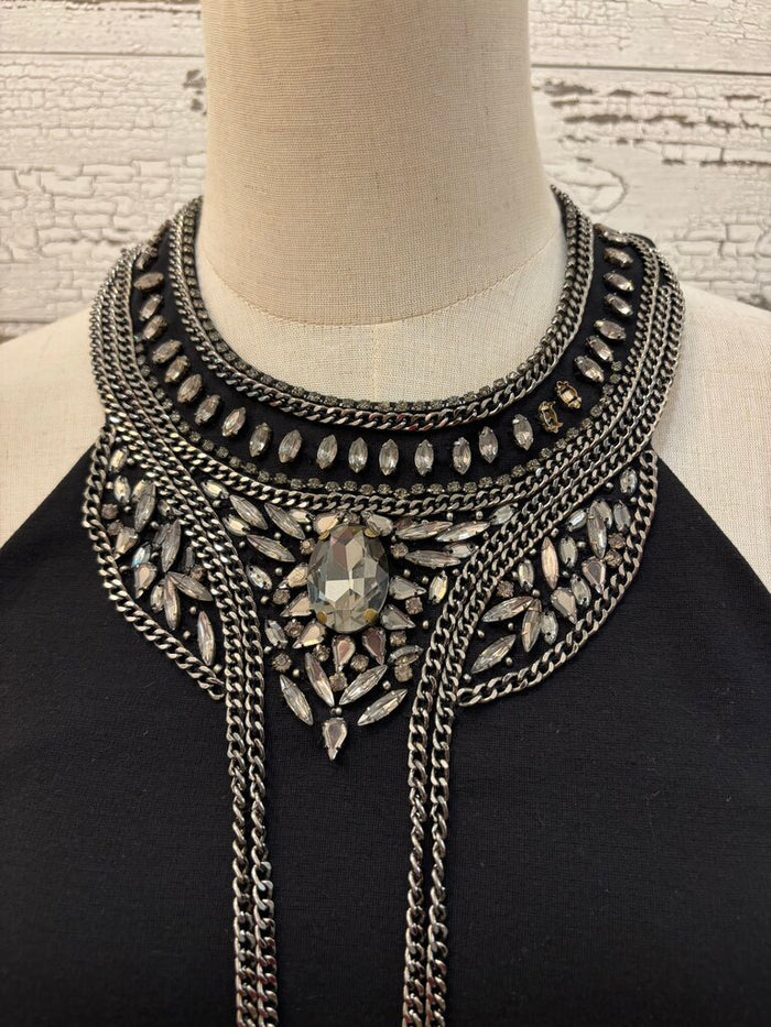 Haute Hippie Black Jeweled Dress Size: S