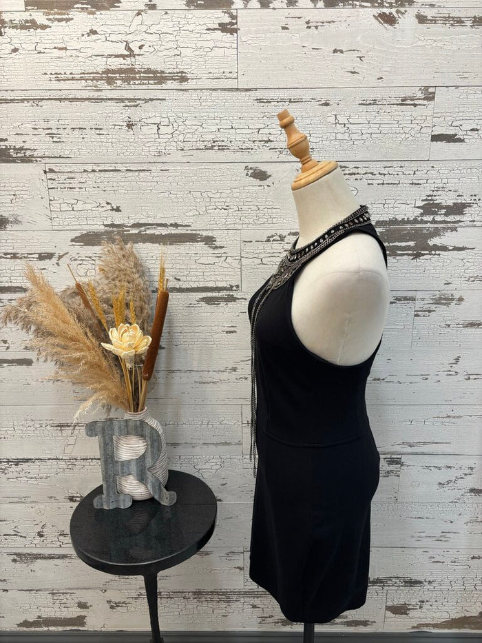 Haute Hippie Black Jeweled Dress Size: S