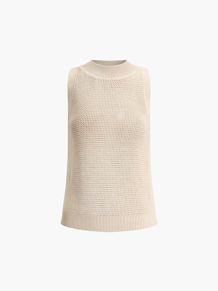 Hollow Knit Sleeveless Tank Top