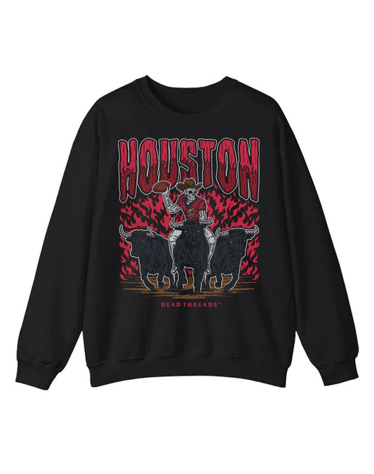 HOUSTON FOOTBALL CREWNECK SWEATSHIRT – Sweatshirt – Dead Threads Apparel