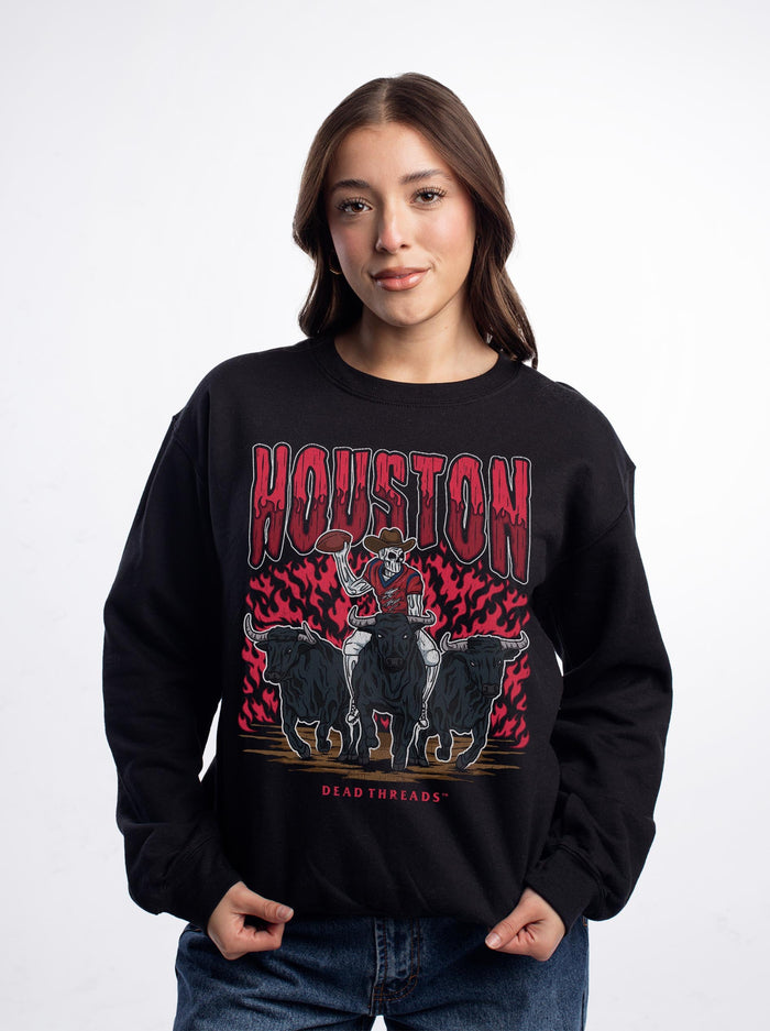 HOUSTON FOOTBALL CREWNECK SWEATSHIRT – Sweatshirt – Dead Threads Apparel