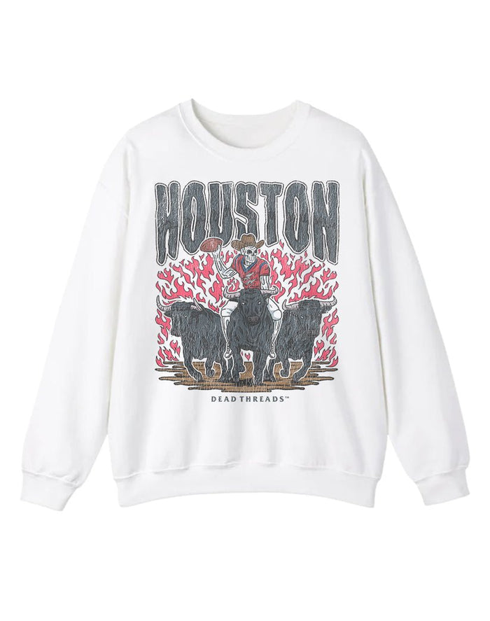 HOUSTON FOOTBALL CREWNECK SWEATSHIRT – Sweatshirt – Dead Threads Apparel