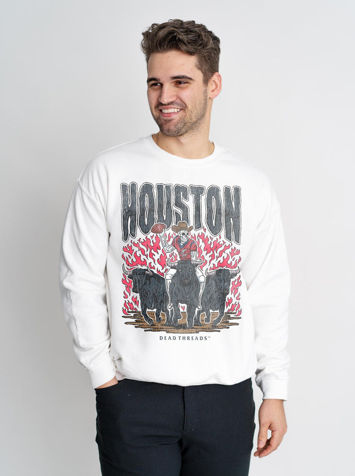 HOUSTON FOOTBALL CREWNECK SWEATSHIRT – Sweatshirt – Dead Threads Apparel