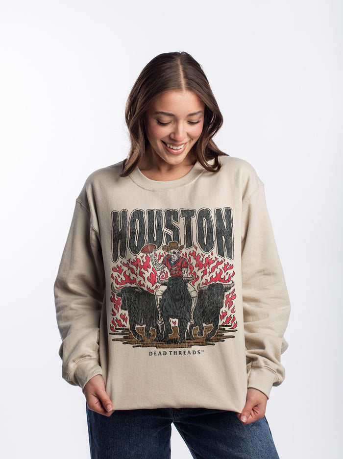 HOUSTON FOOTBALL CREWNECK SWEATSHIRT – Sweatshirt – Dead Threads Apparel