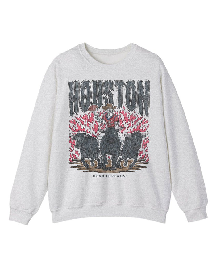 HOUSTON FOOTBALL CREWNECK SWEATSHIRT – Sweatshirt – Dead Threads Apparel