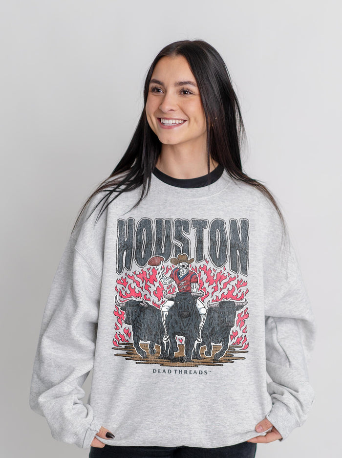 HOUSTON FOOTBALL CREWNECK SWEATSHIRT – Sweatshirt – Dead Threads Apparel
