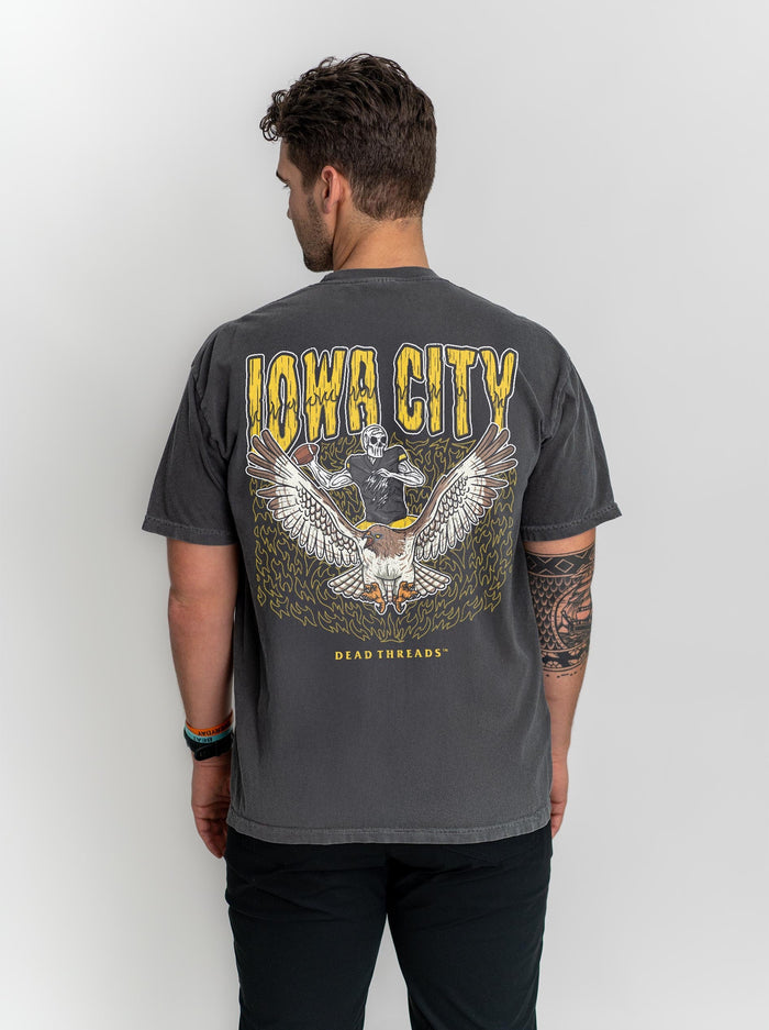 IOWA CITY FOOTBALL - “3 SKULL” PREMIUM T - SHIRT – T-Shirt – Dead Threads Apparel