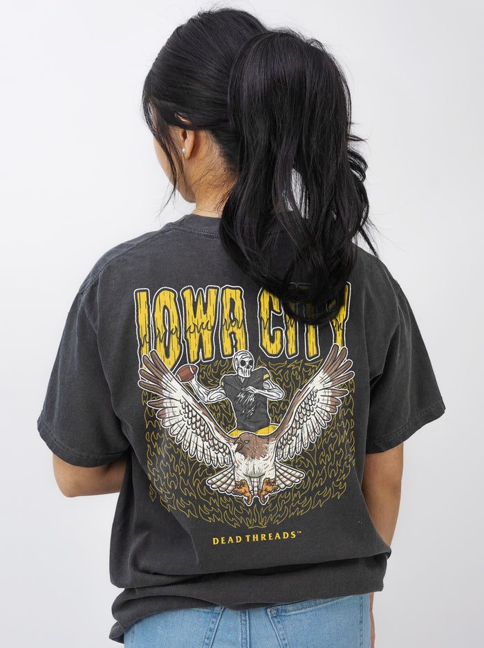 IOWA CITY FOOTBALL - “3 SKULL” PREMIUM T - SHIRT – T-Shirt – Dead Threads Apparel