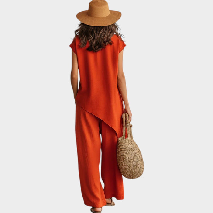Isabella | Asymmetrical Button Two-Piece Set