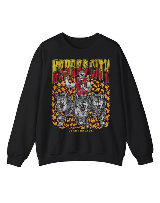 KANSAS CITY FOOTBALL v1 CREWNECK SWEATSHIRT – Sweatshirt – Dead Threads Apparel