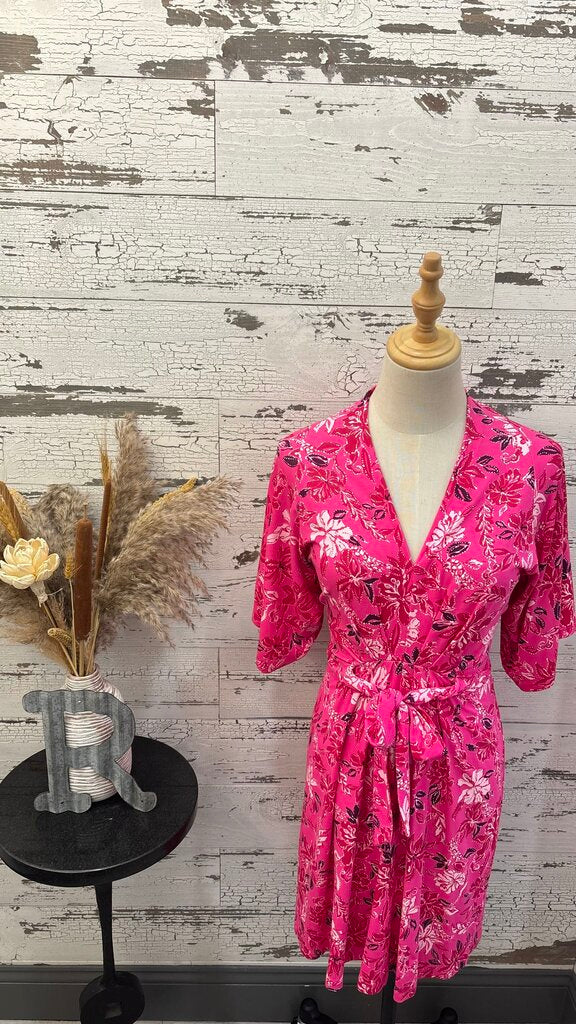 Lilly Pulitzer Hot Pink V-Neck Dress Size: 00