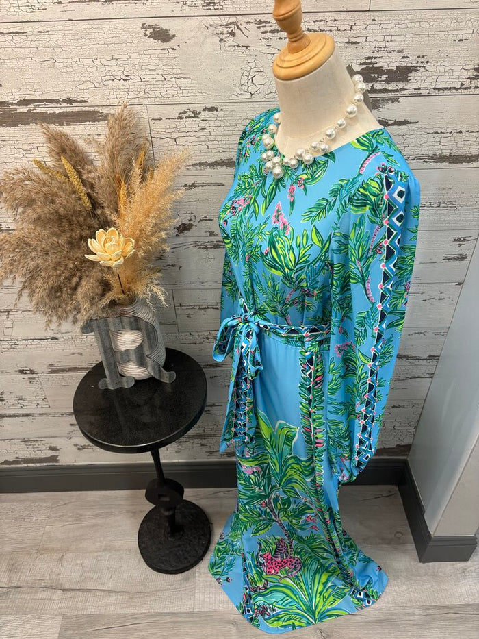 Lilly Pulitzer Long Sleeve Dress With Belt Detail