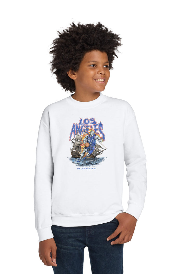 LOS ANGELES BASKETBALL KIDS CREWNECK SWEATSHIRT – Kids clothes – Dead Threads Apparel
