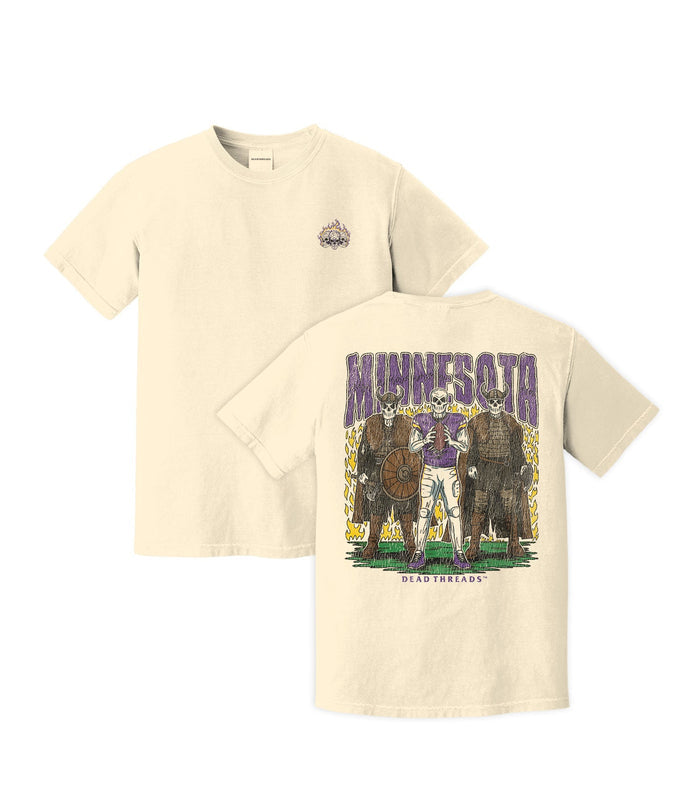 MINNESOTA FOOTBALL v3 - “3 SKULL” PREMIUM T - SHIRT – T-Shirt – Dead Threads Apparel