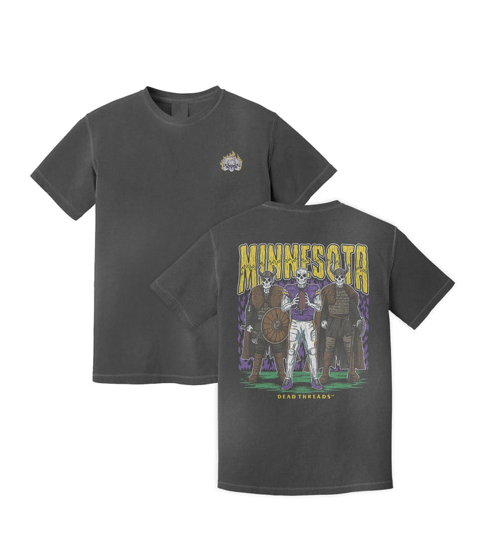 MINNESOTA FOOTBALL v3 - “3 SKULL” PREMIUM T - SHIRT – T-Shirt – Dead Threads Apparel