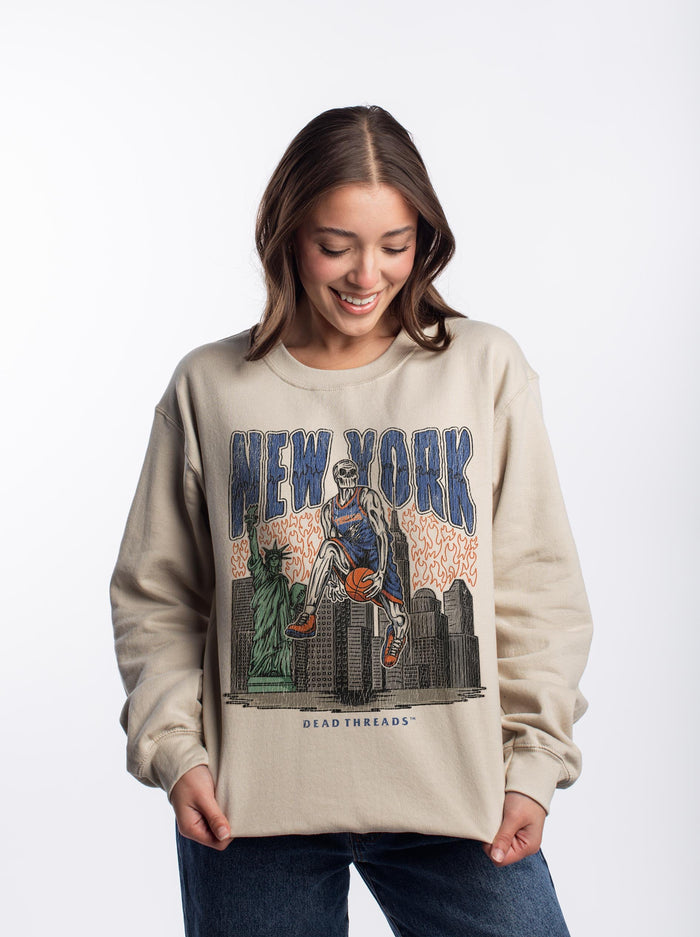 NEW YORK BASKETBALL CREWNECK SWEATSHIRT – Sweatshirt – Dead Threads Apparel
