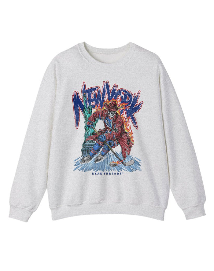 NEW YORK HOCKEY "THE RANGER" CREWNECK SWEATSHIRT – Sweatshirt – Dead Threads Apparel