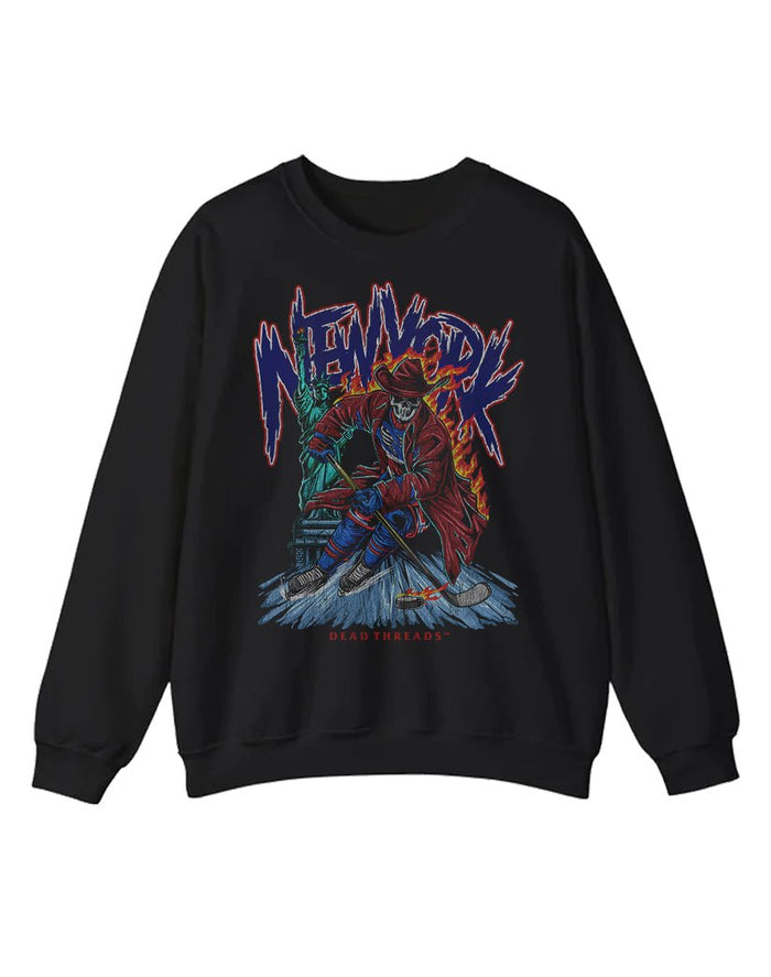 NEW YORK HOCKEY "THE RANGER" CREWNECK SWEATSHIRT – Sweatshirt – Dead Threads Apparel