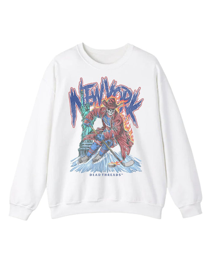 NEW YORK HOCKEY "THE RANGER" CREWNECK SWEATSHIRT – Sweatshirt – Dead Threads Apparel