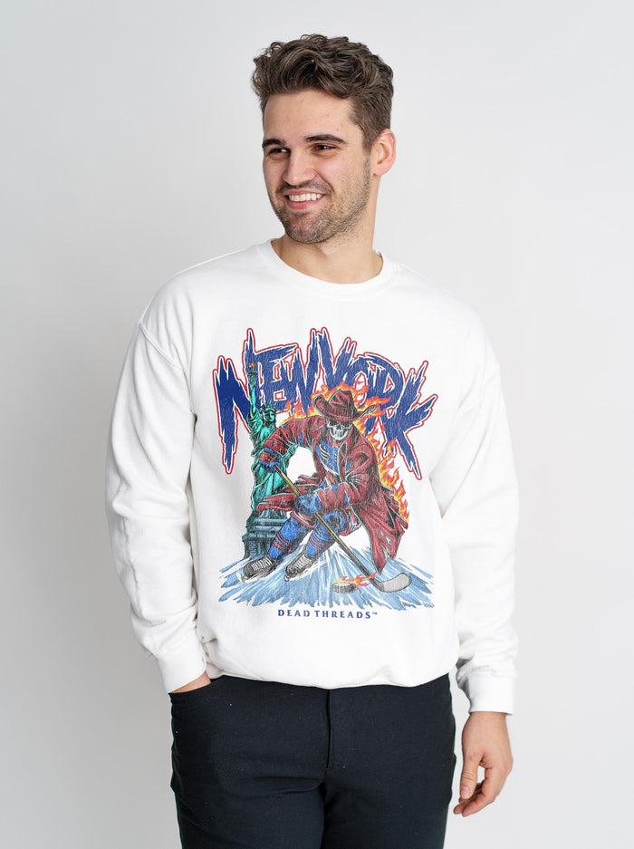 NEW YORK HOCKEY "THE RANGER" CREWNECK SWEATSHIRT – Sweatshirt – Dead Threads Apparel