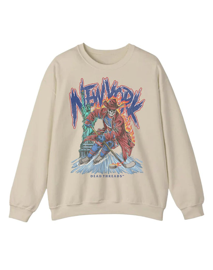 NEW YORK HOCKEY "THE RANGER" CREWNECK SWEATSHIRT – Sweatshirt – Dead Threads Apparel