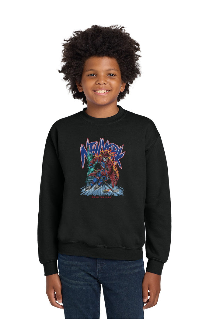 NEW YORK HOCKEY "THE RANGER" KIDS CREWNECK SWEATSHIRT – Kids clothes – Dead Threads Apparel