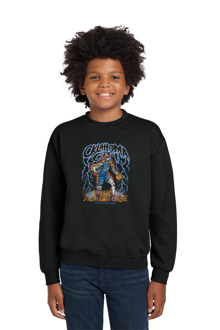 OKLAHOMA CITY "BLUE" BASKETBALL KIDS CREWNECK SWEATSHIRT – Kids clothes – Dead Threads Apparel