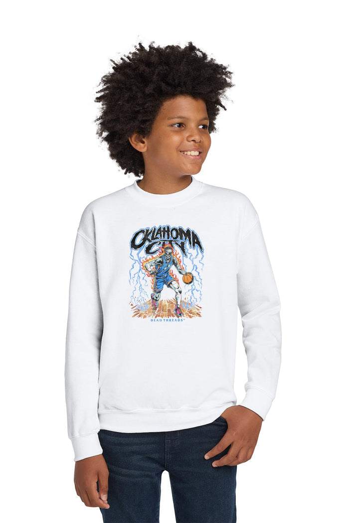 OKLAHOMA CITY "BLUE" BASKETBALL KIDS CREWNECK SWEATSHIRT – Kids clothes – Dead Threads Apparel