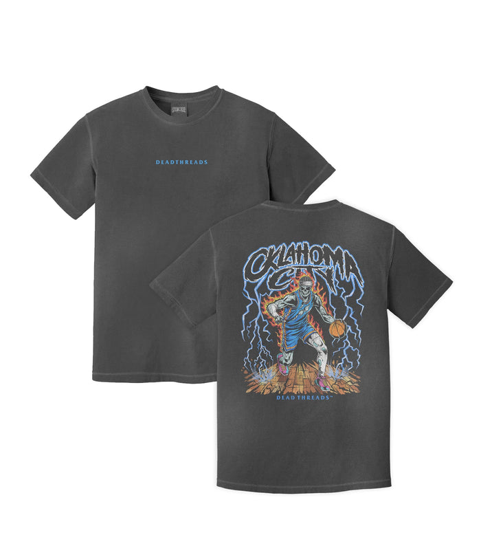 OKLAHOMA CITYBASKETBALL "BLUE" - “DT ESSENTIAL" PREMIUM T - SHIRT – T-Shirt – Dead Threads Apparel