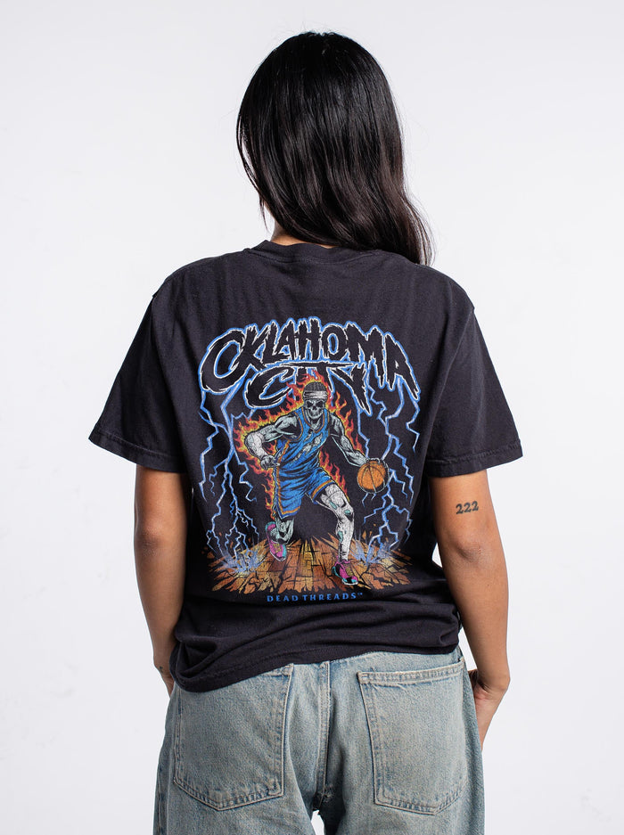 OKLAHOMA CITYBASKETBALL "BLUE" - “DT ESSENTIAL" PREMIUM T - SHIRT – T-Shirt – Dead Threads Apparel