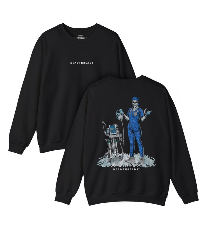 PEEP SHOW (RESPIRATORY THERAPIST, FEMALE) - “DT ESSENTIAL" CREWNECK SWEATSHIRT – Sweatshirt – Dead Threads Apparel