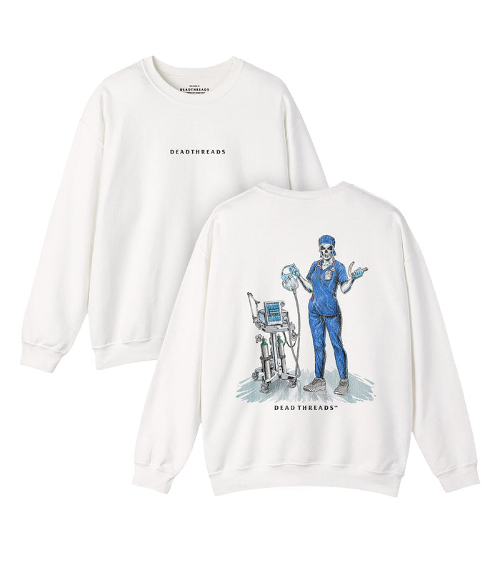 PEEP SHOW (RESPIRATORY THERAPIST, FEMALE) - “DT ESSENTIAL" CREWNECK SWEATSHIRT – Sweatshirt – Dead Threads Apparel