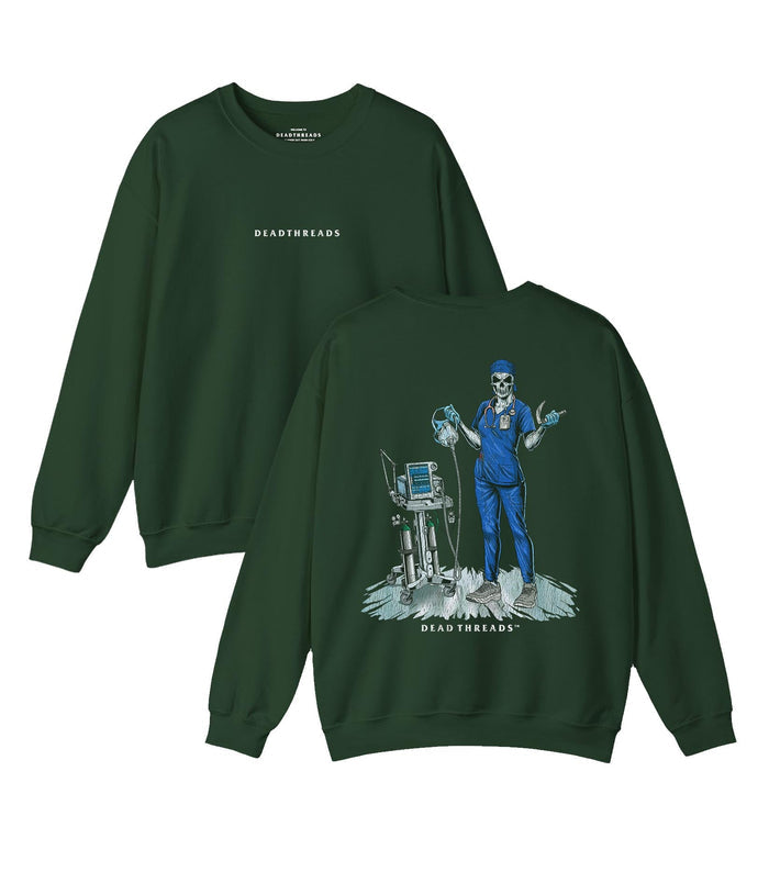 PEEP SHOW (RESPIRATORY THERAPIST, FEMALE) - “DT ESSENTIAL" CREWNECK SWEATSHIRT – Sweatshirt – Dead Threads Apparel
