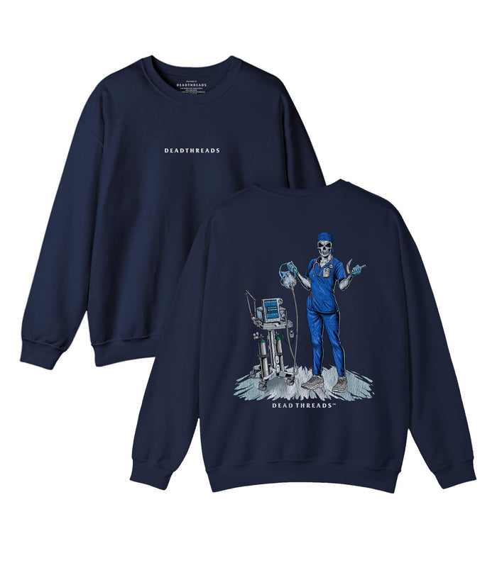 PEEP SHOW (RESPIRATORY THERAPIST, FEMALE) - “DT ESSENTIAL" CREWNECK SWEATSHIRT – Sweatshirt – Dead Threads Apparel