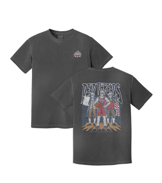 PHILADELPHIA BASKETBALL - “3 SKULL” PREMIUM T - SHIRT – T-Shirt – Dead Threads Apparel