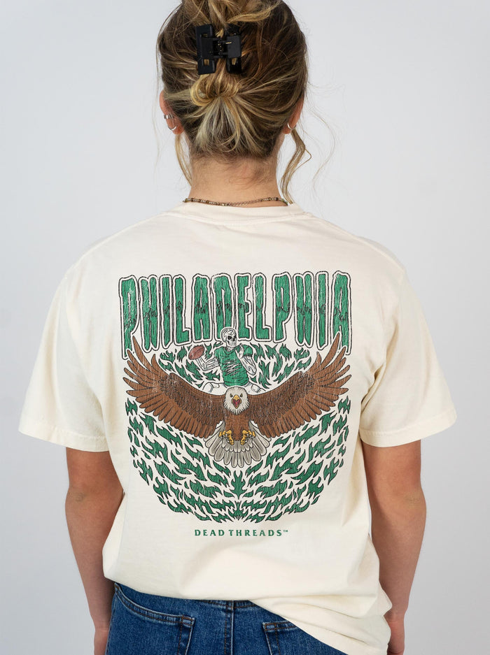 PHILADELPHIA FOOTBALL v1 - “3 SKULL” PREMIUM T - SHIRT – T-Shirt – Dead Threads Apparel