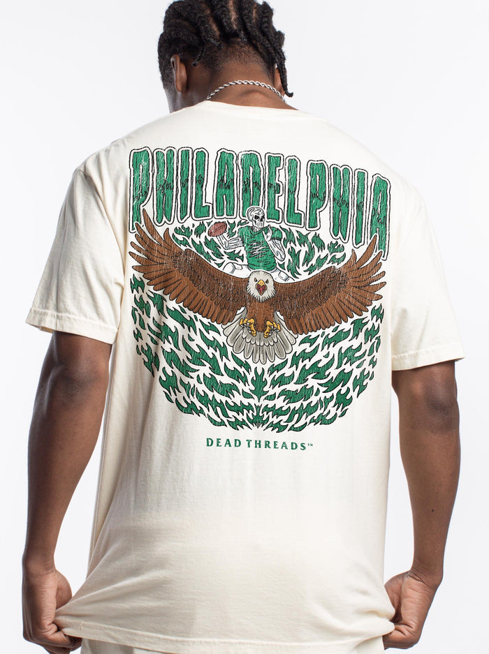 PHILADELPHIA FOOTBALL v1 - “3 SKULL” PREMIUM T - SHIRT – T-Shirt – Dead Threads Apparel
